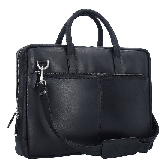 Plevier Vintage London Briefcase RFID protection Leather 41 cm Laptop compartment