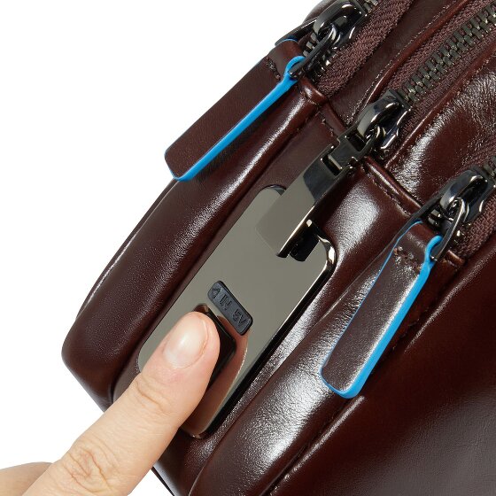 Piquadro Blue Square Shoulder bag Leather 23 cm