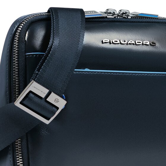 Piquadro Blue Square Shoulder bag Leather 21 cm