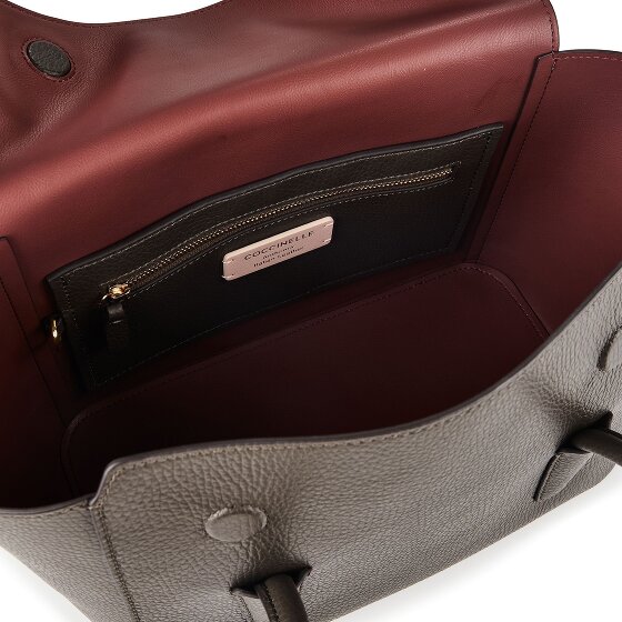Coccinelle Double Beat Shoulder Bag Genuine Leather 31 cm