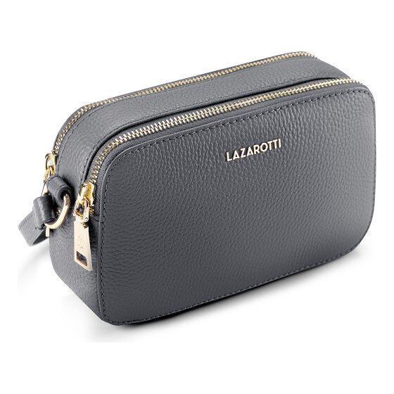Lazarotti Bologna Leather Shoulder Bag Camera-Bag Leather Double-Zip 18 cm