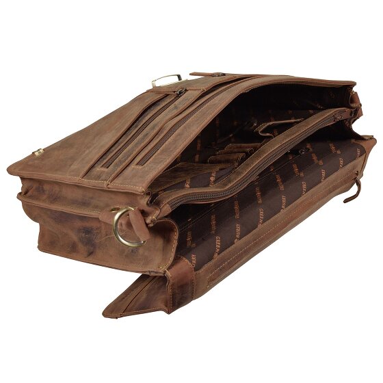 Greenburry Vintage briefcase leather 38 cm with 2 main compartments