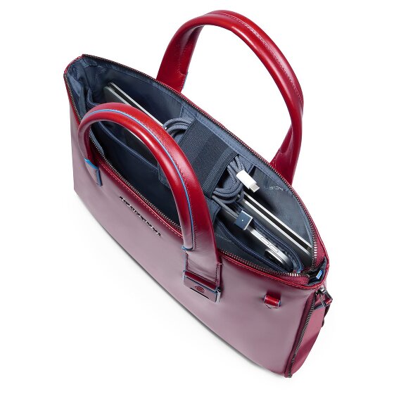 Piquadro Blue Square Shopper Bag Leather 38 cm Laptop compartment with expansion pleat