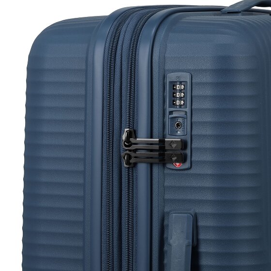Travelite Air Stripe 4 wheels Suitcase set 3-piece with expansion pleat