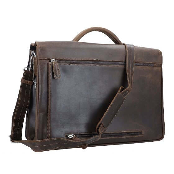 Plevier Vintage Oxford Briefcase RFID protection Leather 40 cm Laptop compartment