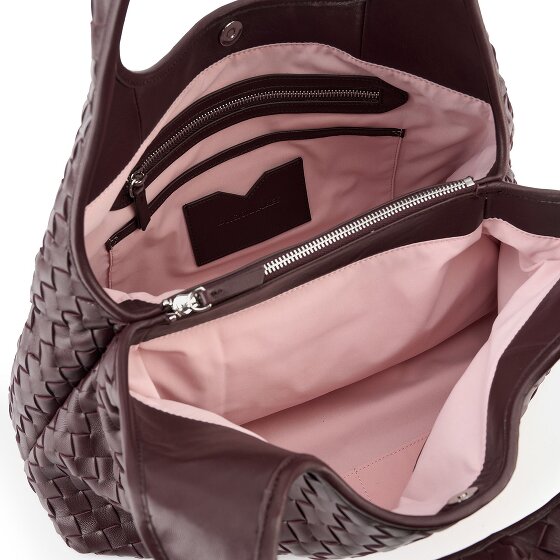 LES VISIONNAIRES Paz Weave Silky Shoulder Bag Genuine Leather 42 cm