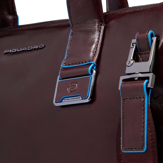 Piquadro Blue Square Shopper Bag Leather 38 cm Laptop compartment with expansion pleat