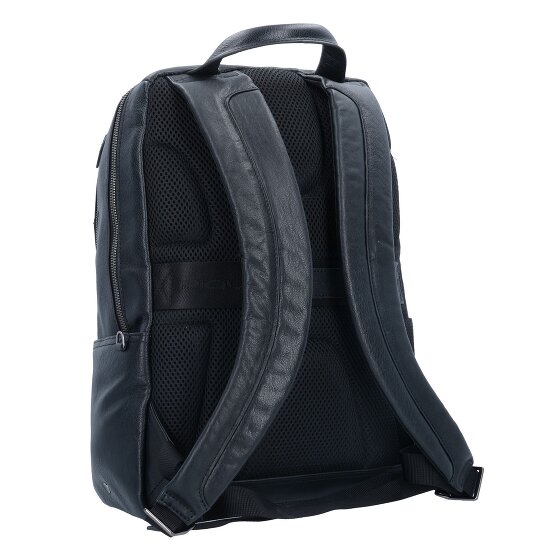 Piquadro Black Square backpack leather 39 cm laptop compartment