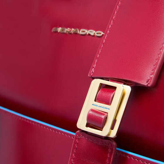 Piquadro Blue Square Shoulder Bag RFID protection Leather 30 cm Laptop compartment