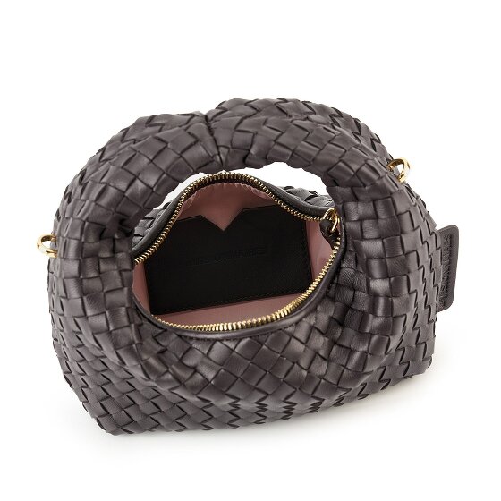 LES VISIONNAIRES Greta Micro weave Handbag Genuine Leather 20 cm