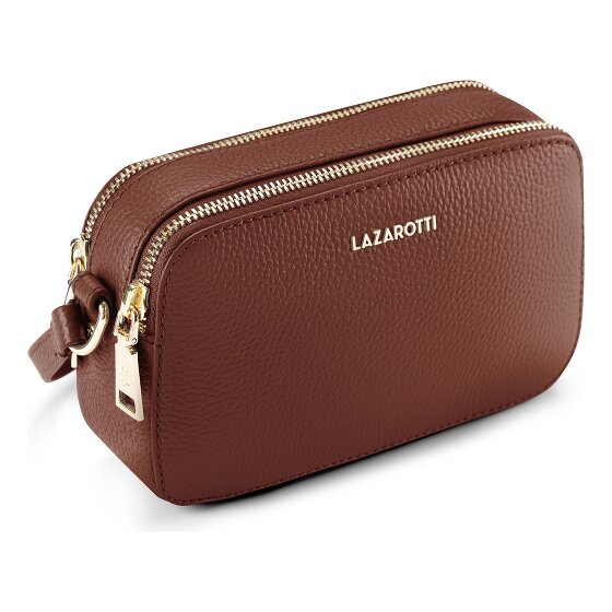 Lazarotti Bologna Leather Shoulder Bag Camera-Bag Leather Double-Zip 18 cm
