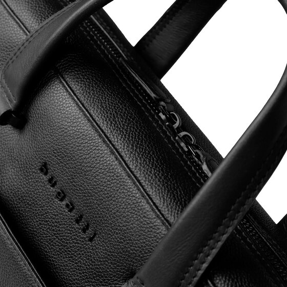 Bugatti Black Briefcase Leather 39 cm Laptop compartment