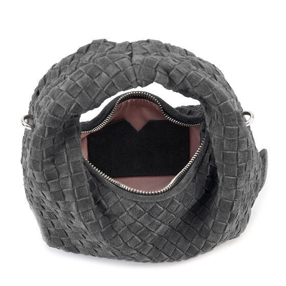 LES VISIONNAIRES Greta Micro weave Handbag Genuine Leather 20 cm