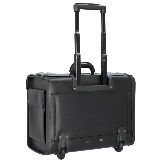 Alassio 2-wheel leather pilot case 48 cm laptop compartment