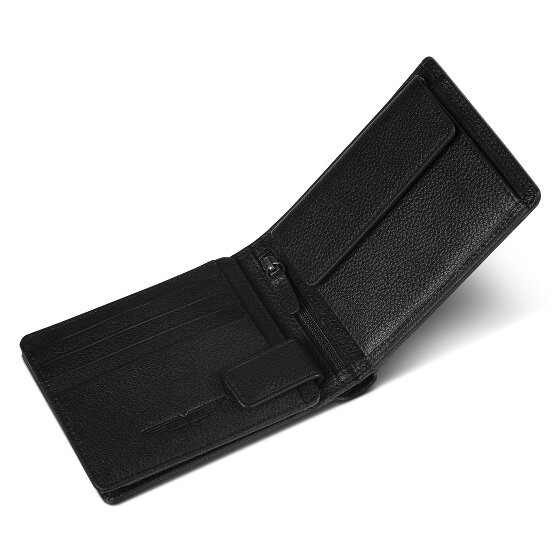 Police Wallet RFID leather 12 cm fold-out with zipper compartment