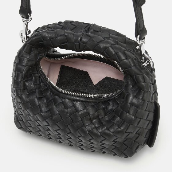 LES VISIONNAIRES Greta Micro weave Handbag Genuine Leather 20 cm