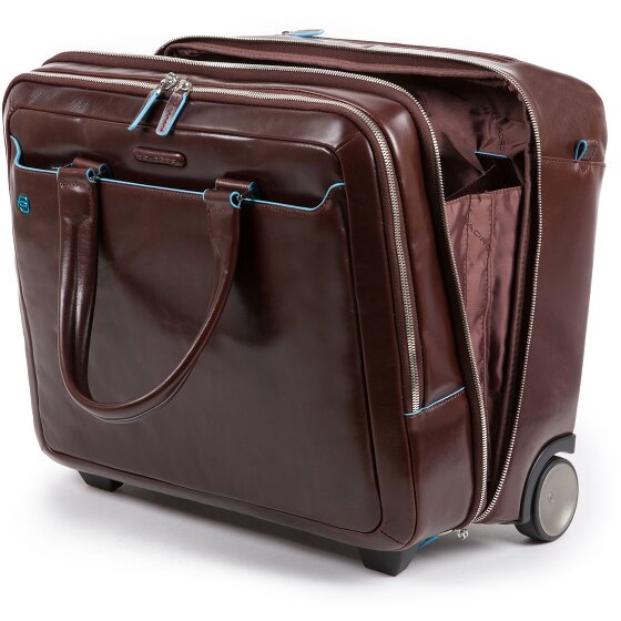 Piquadro Blue Square 2 wheels Wheeled briefcase Genuine Leather 37 cm Laptop compartment
