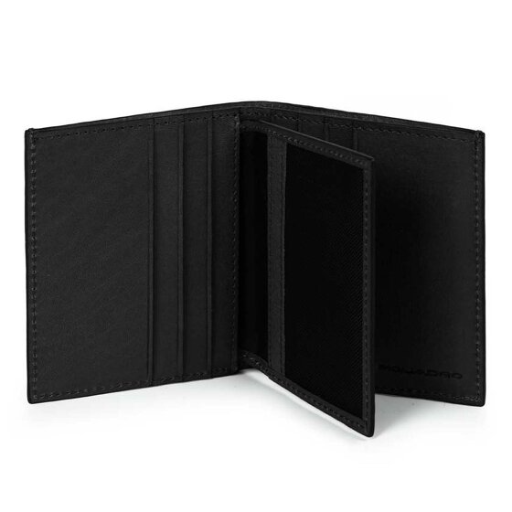 Piquadro Black Square Credit card case RFID protection Leather 9 cm