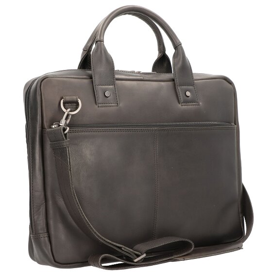 Plevier Navigator briefcase leather 40 cm laptop compartment