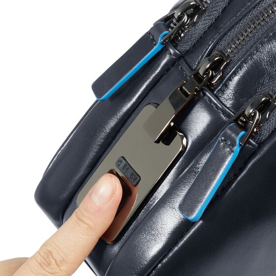 Piquadro Blue Square Shoulder bag Leather 23 cm