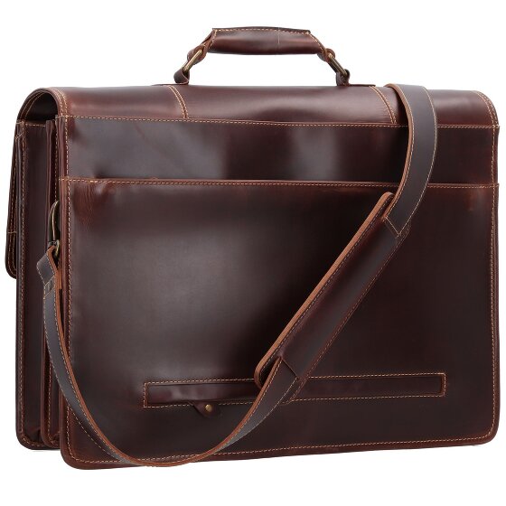 Buckle & Seam Nevada briefcase leather 42 cm laptop compartment Buckle & Seam Nevada briefcase leather 42 cm laptop compartment