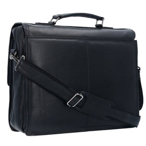 Greenland Nature Black Nappa briefcase leather 40 cm laptop compartment