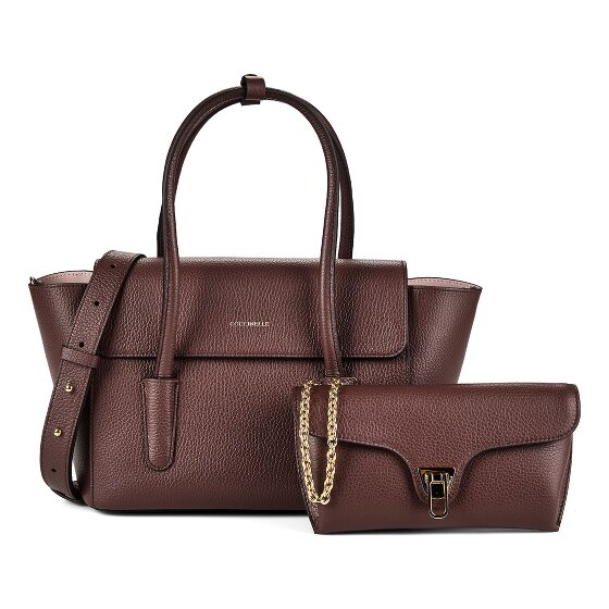 Coccinelle Double Beat Shoulder Bag Genuine Leather 31 cm