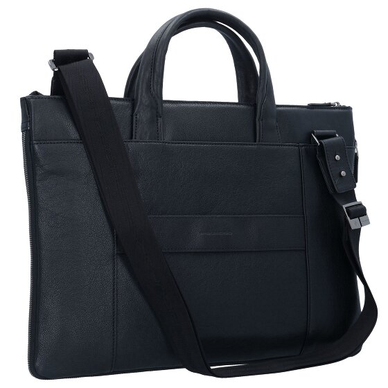 Piquadro Black Square briefcase leather 42 cm laptop compartment