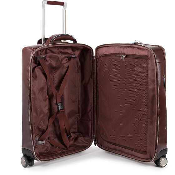 Piquadro Blue Square 4 Roll Cabin Trolley Leather 55 cm Laptop compartment