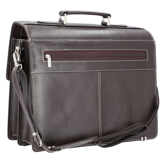 Alassio Monaco briefcase leather 38 cm laptop compartment