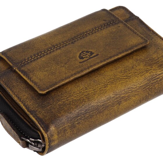 Greenburry Destressed Wallet RFID protection Leather 13.5 cm