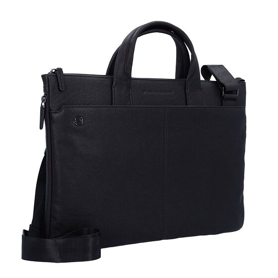 Piquadro Black Square briefcase leather 42 cm laptop compartment