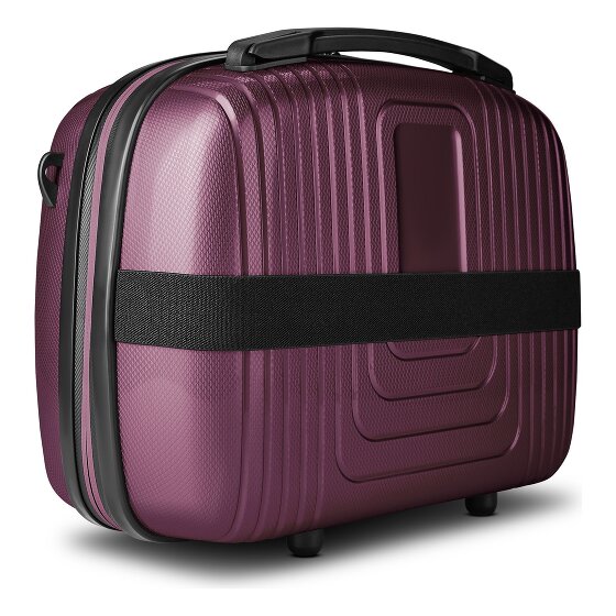 Redolz Essentials14 4-wheel suitcase set Beautycase 4 pce with expansion fold laptop compartment