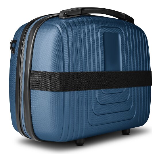 Redolz Essentials14 4-wheel suitcase set Beautycase 4 pce with expansion fold laptop compartment