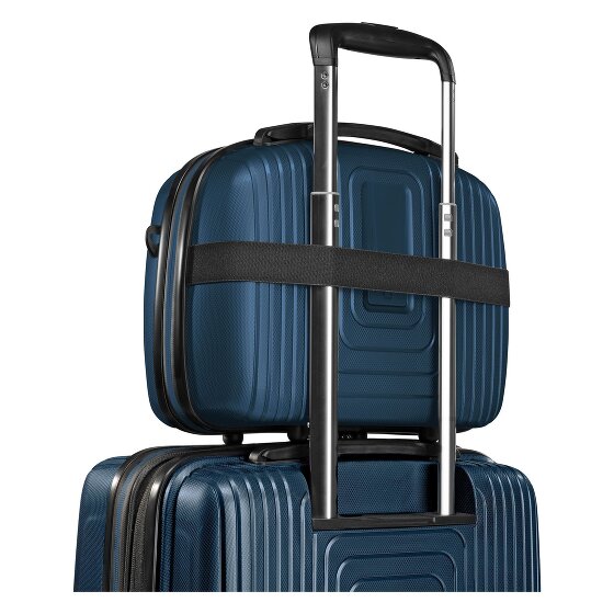 Redolz Essentials14 4-wheel suitcase set Beautycase 4 pce with expansion fold laptop compartment
