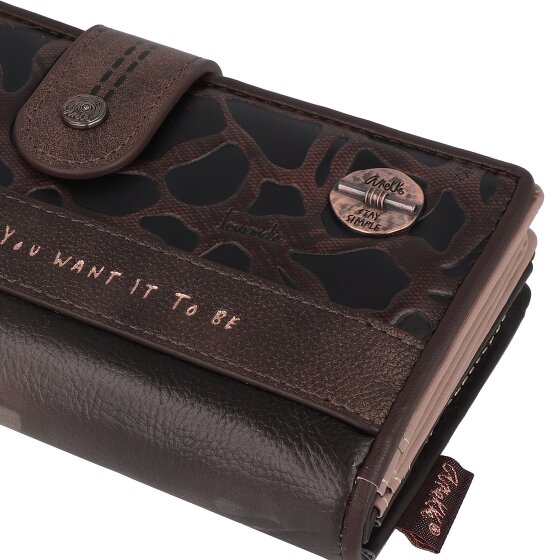 Anekke Shoen Brown Wallet RFID protection 19 cm