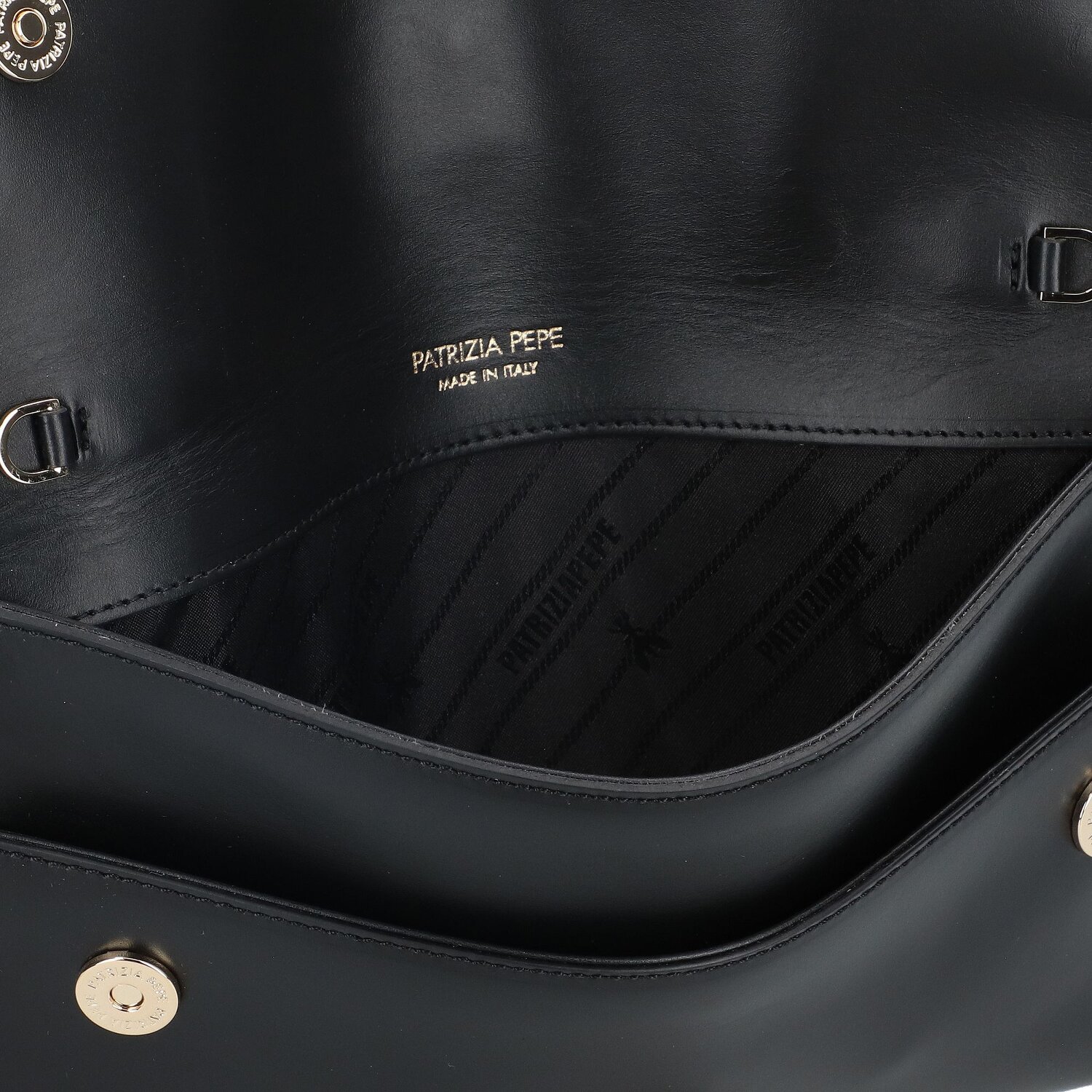 Patrizia Pepe Fly Clutch bag Leather cm black-light gold