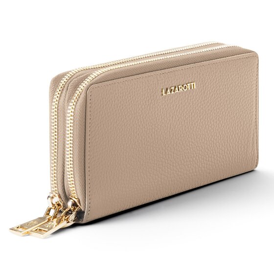 Lazarotti Bologna Leather XL Double Zip-Around Wallet RFID Leather 20 cm