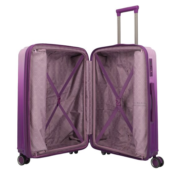 Travelite Lascana 4 wheels Trolley M 65 cm with expansion pleat