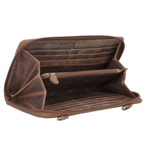 Greenburry Vintage Clutch purse RFID protection Leather 21 cm