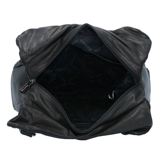 Greenland Nature Black Nappa Shoulder Bag Genuine Leather 38 cm