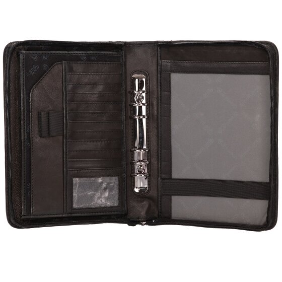 Greenland Nature Black Nappa ring folder leather 19 cm