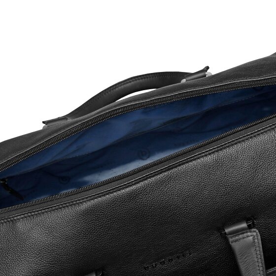 Bugatti Black Weekender travel bag Genuine Leather 50 cm