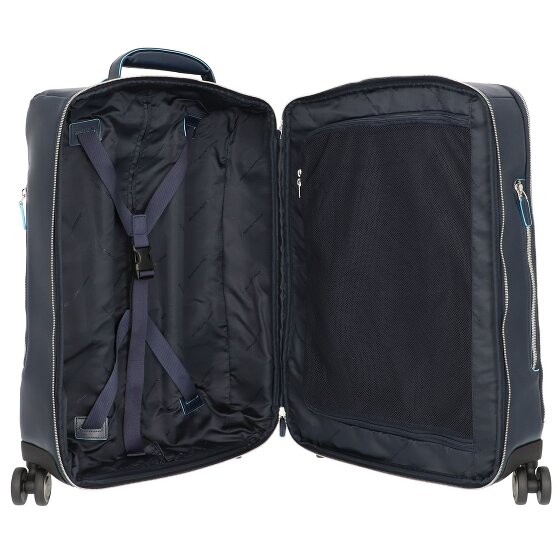 Piquadro Blue Square 4 Roll Cabin Trolley Leather 55 cm Laptop compartment