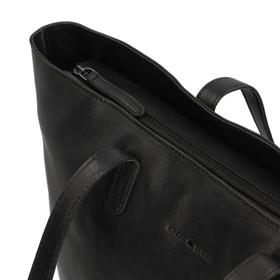 Greenburry Pure Black Shopper Bag Leather 35 cm Laptop compartment