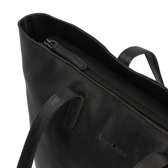 Greenburry Pure Black Shopper Bag Leather 35 cm Laptop compartment