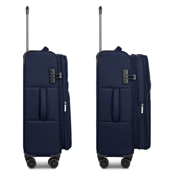 Bugatti Valencia Soft 4 wheels Suitcase set 3-piece with expansion pleat