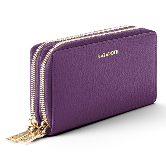 Lazarotti Bologna Leather XL Double Zip-Around Wallet, RFID-Protected, 20 cm