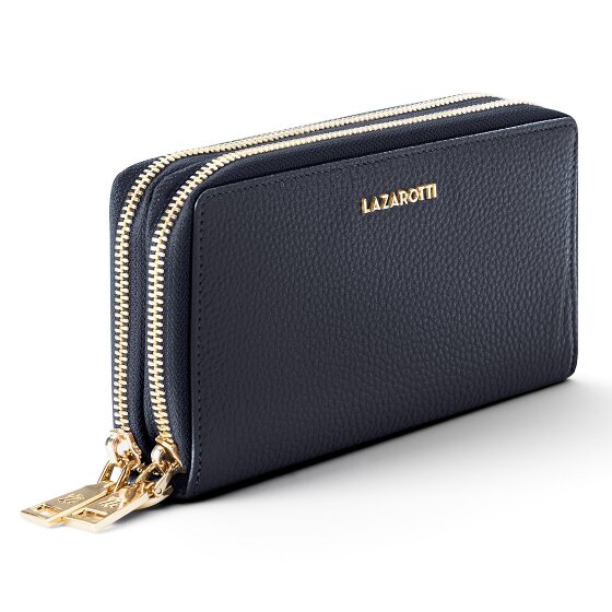 Lazarotti Bologna Leather XL Double Zip-Around Wallet, RFID-Protected, 20 cm