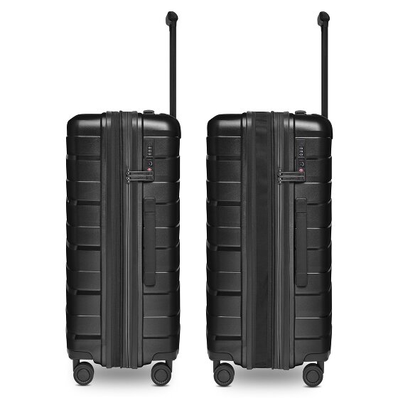 Bergpfeil Travel 4-wheel suitcase set, 3-piece, with stretch fold